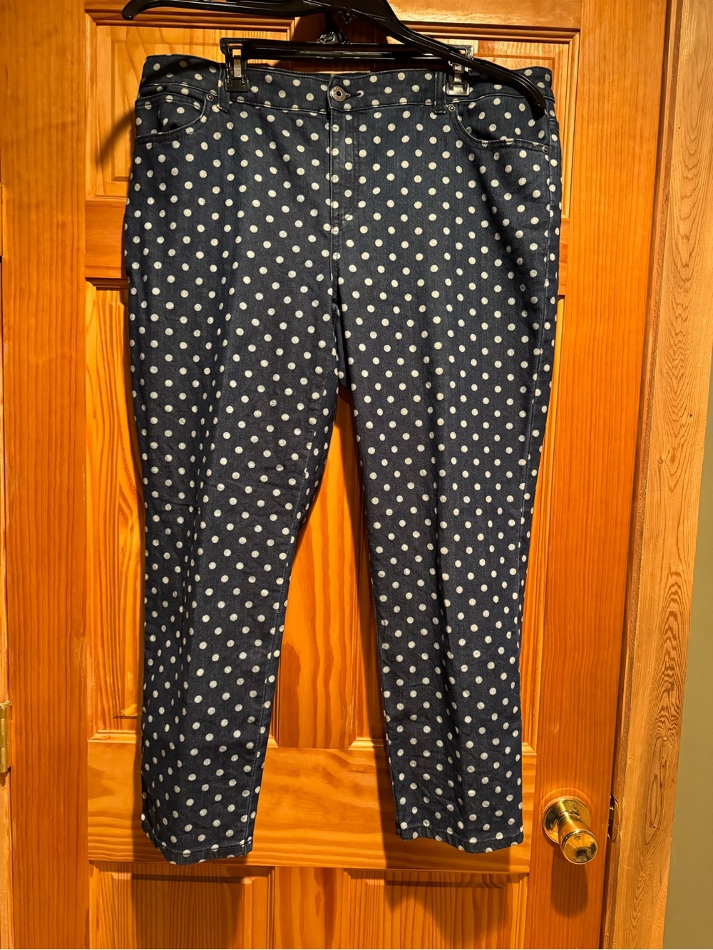 Chico’s Navy Polka Dot Platinum Denim Size 3 Size 16 Jeans
